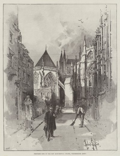 Proposed Site of the New Monumental Chapel, Westminster Abbey by Herbert Railton